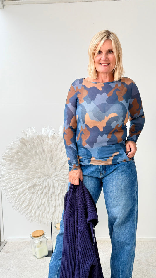 LONGSLEEVE CAMOUFLAGE "BLAU"