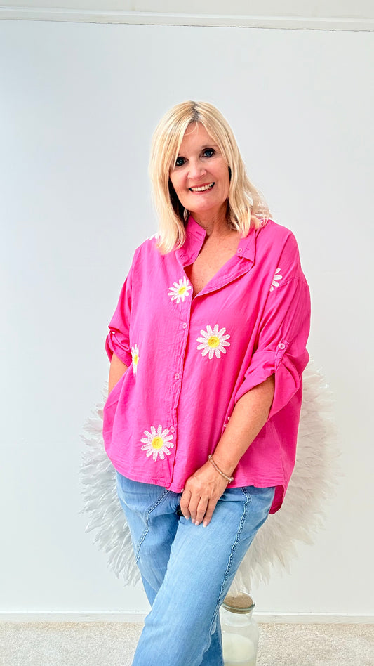 BLUSE " MIT BLÜTEN"PINK