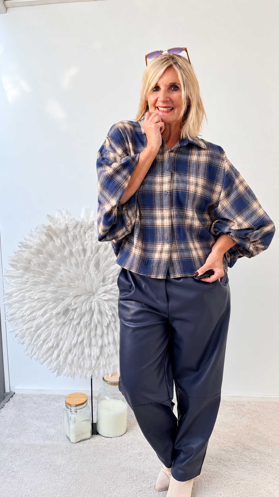 KUNSTLEDER HOSE "BLAU"