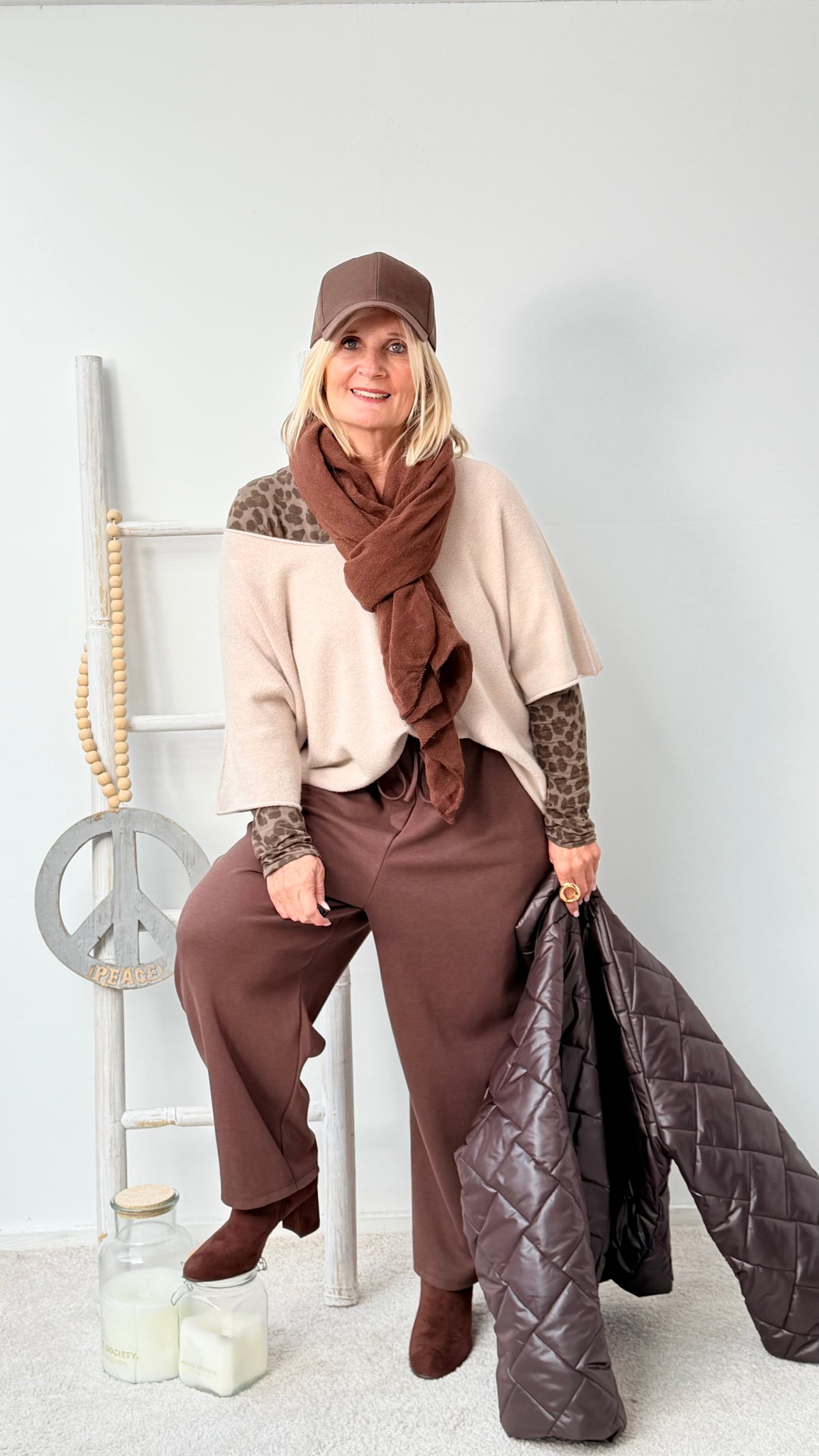 KUSCHELIGER PULLI MIT 3/4 ARM "BEIGE"