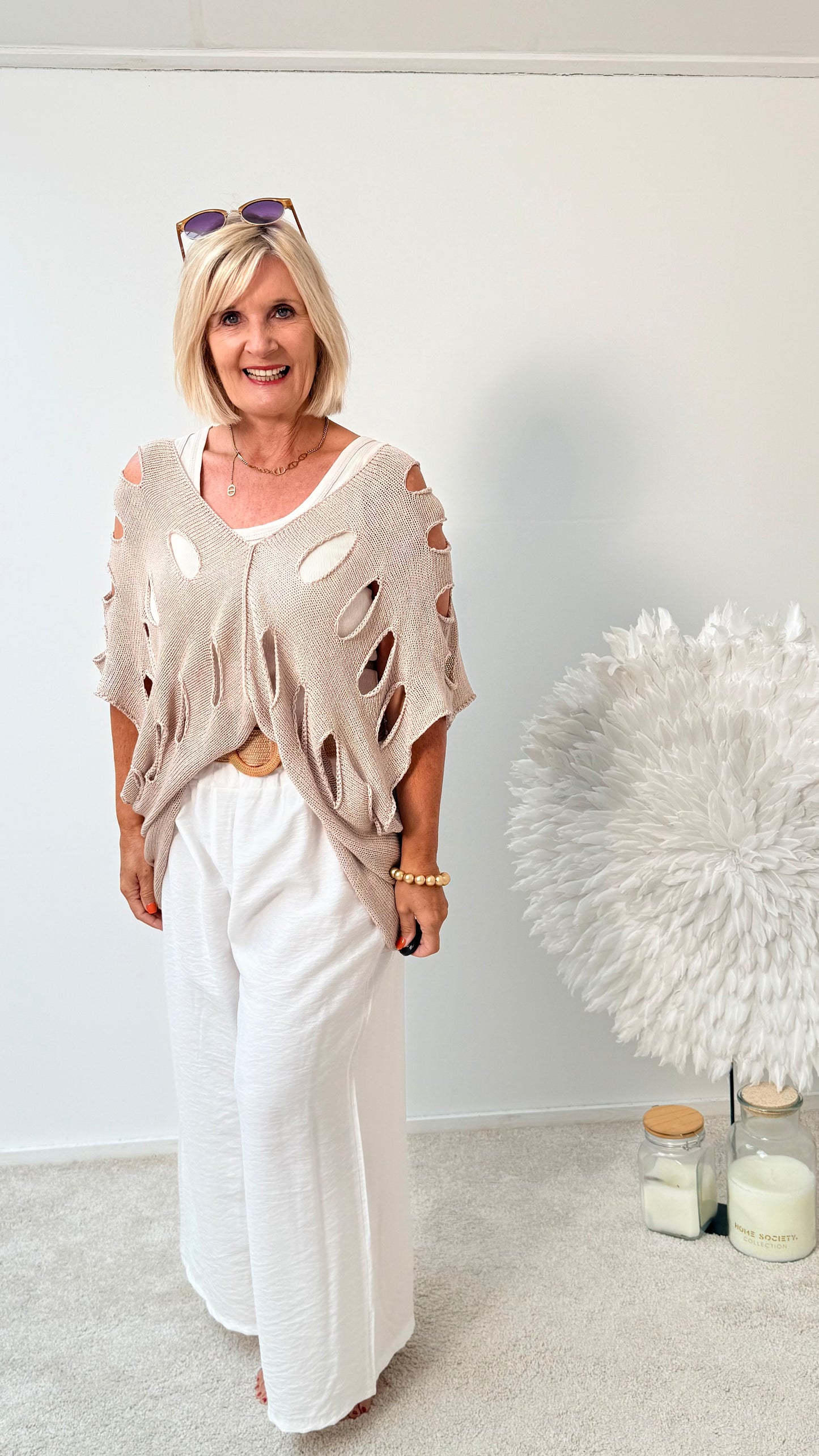 PULLI GELÖCHERT "BEIGE"
