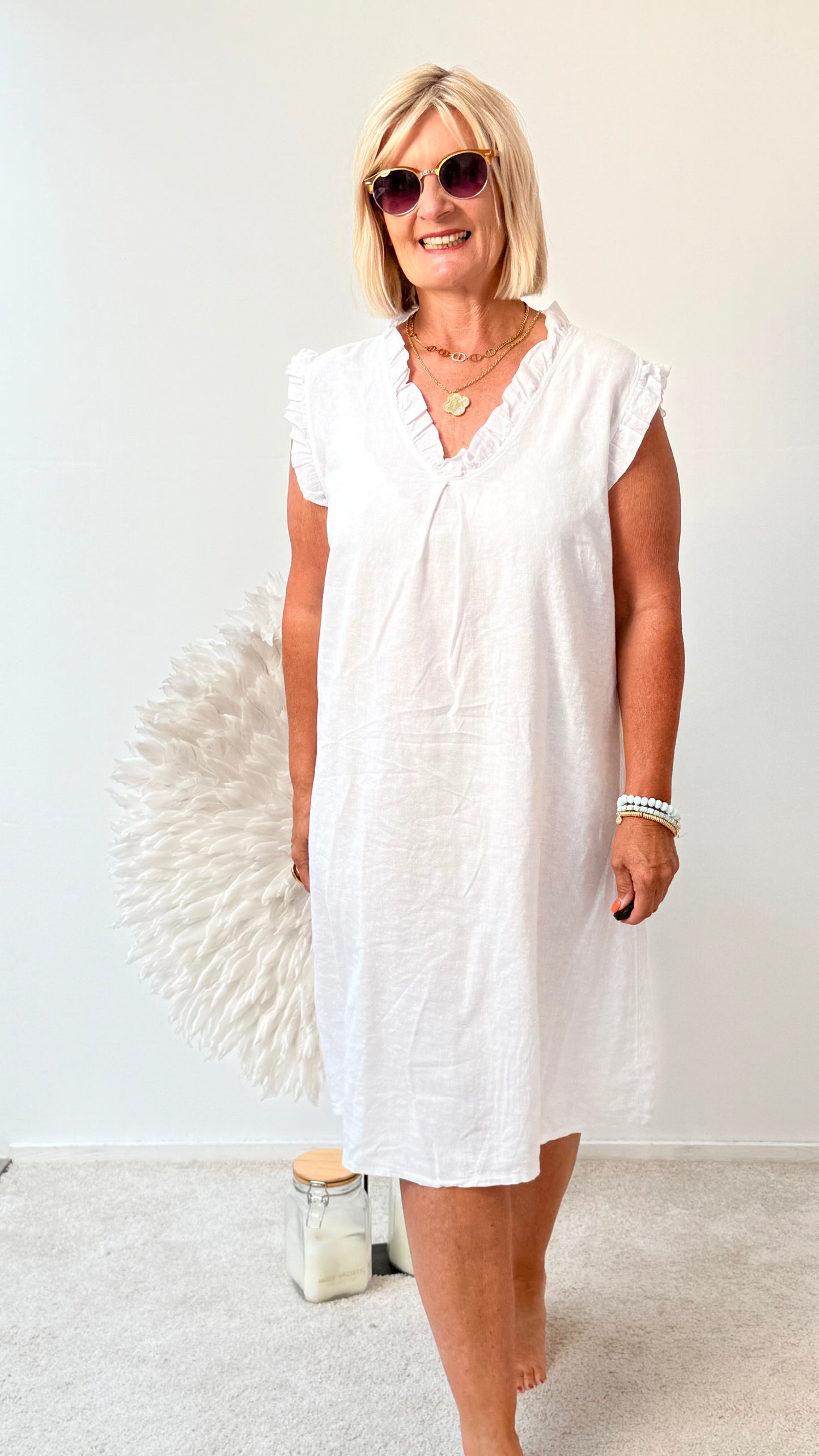 KLEID" POLLY" WEIß"