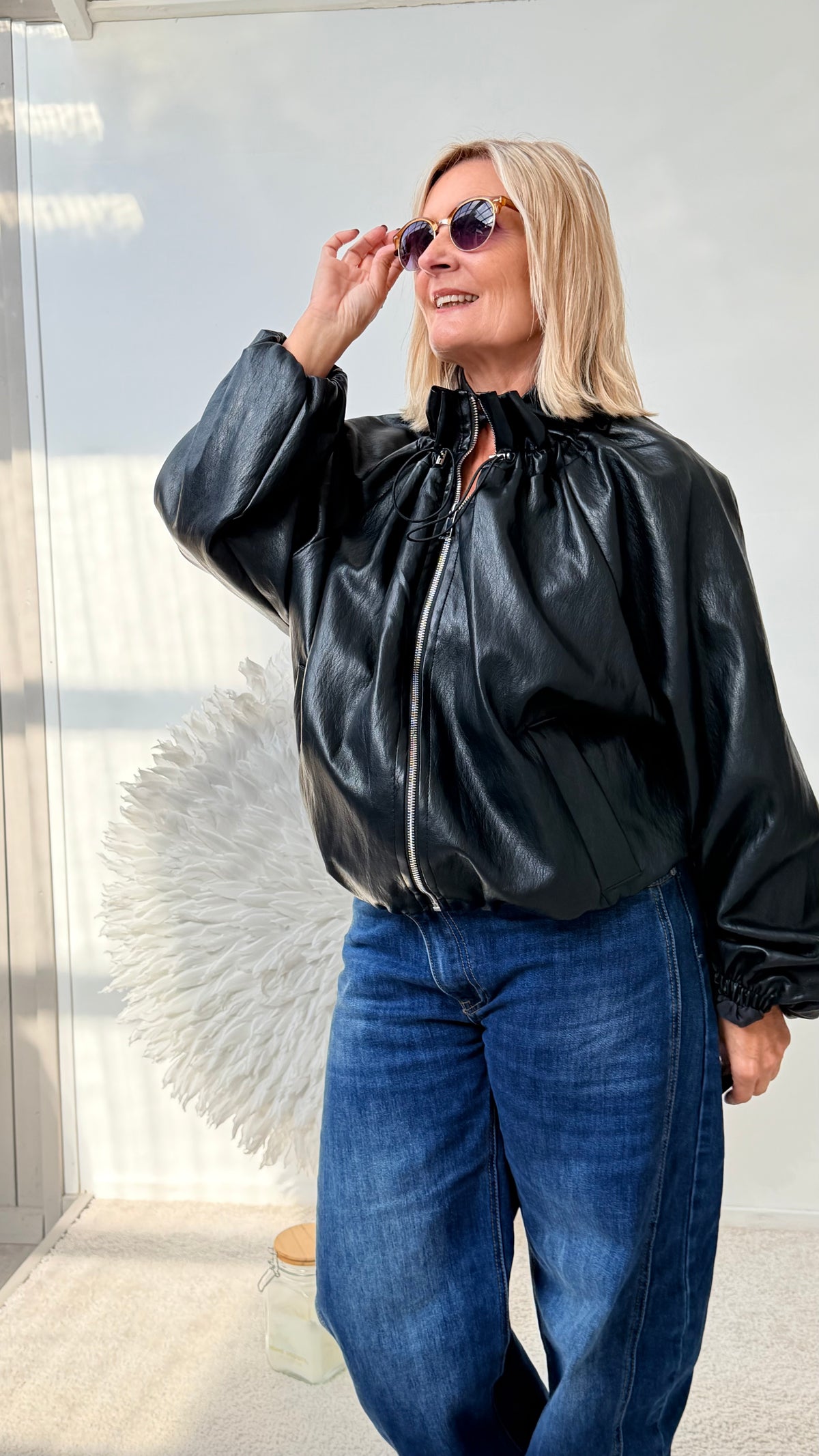KUNSTLEDERJACKE "SCHWARZ"
