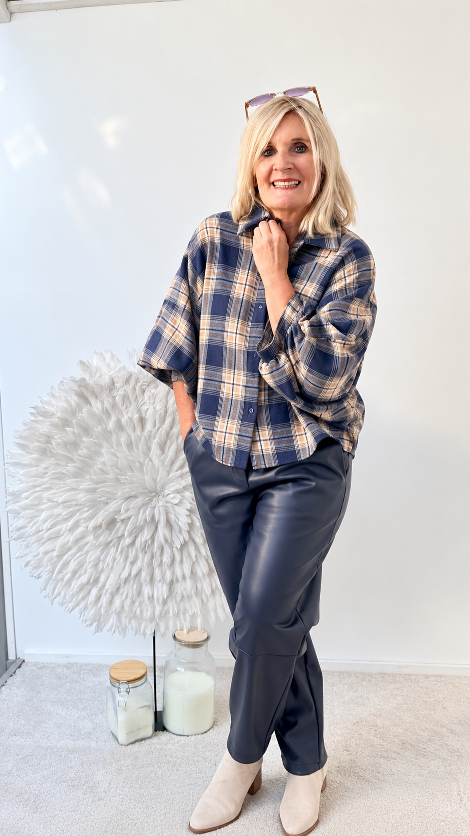 CARO BLUSE " BLAU