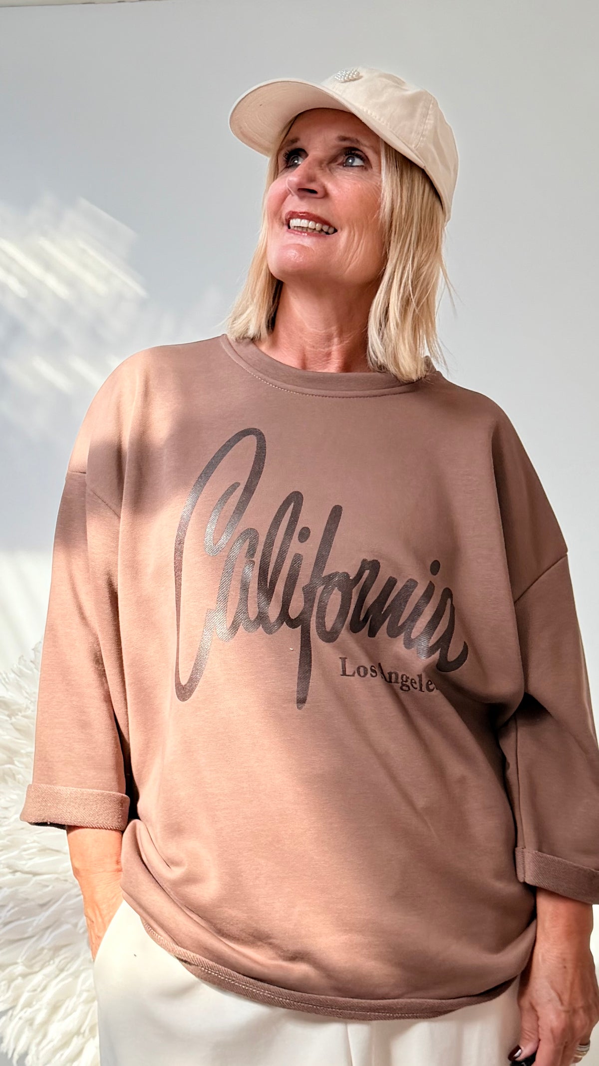 SWEATSHIRT CALIFORNIA " BEIGE“