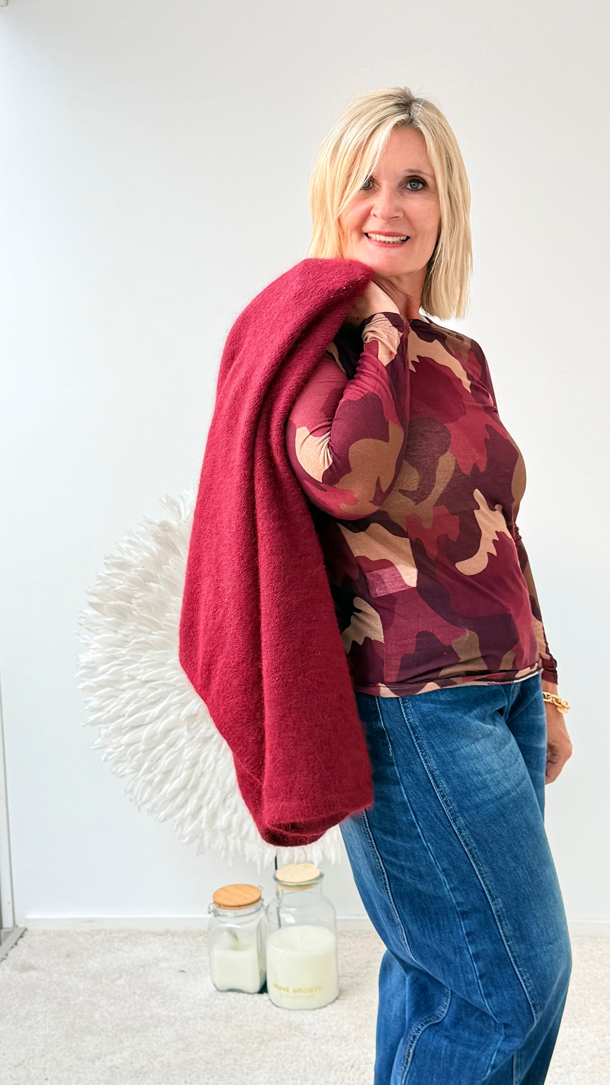 LONGSLEVE CAMOUFLAGE "BURGUNDA"