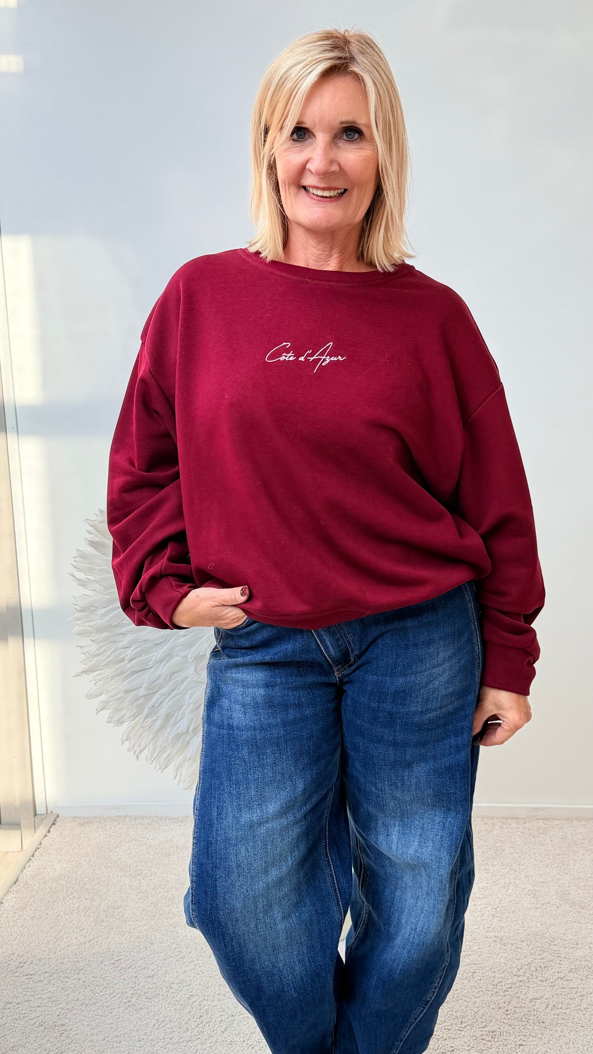 SWEATSHIRT "COTE DE AZUR" BORDAUXE