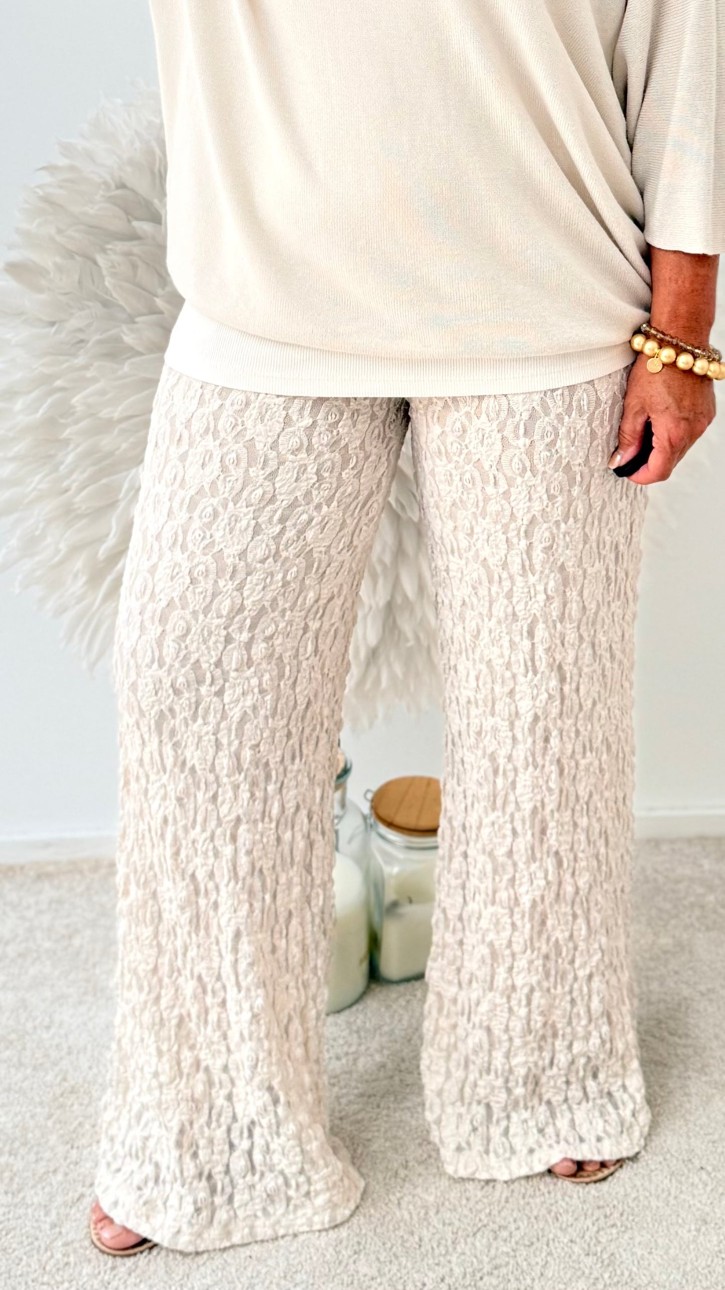 SPITZENHOSE "BEIGE"