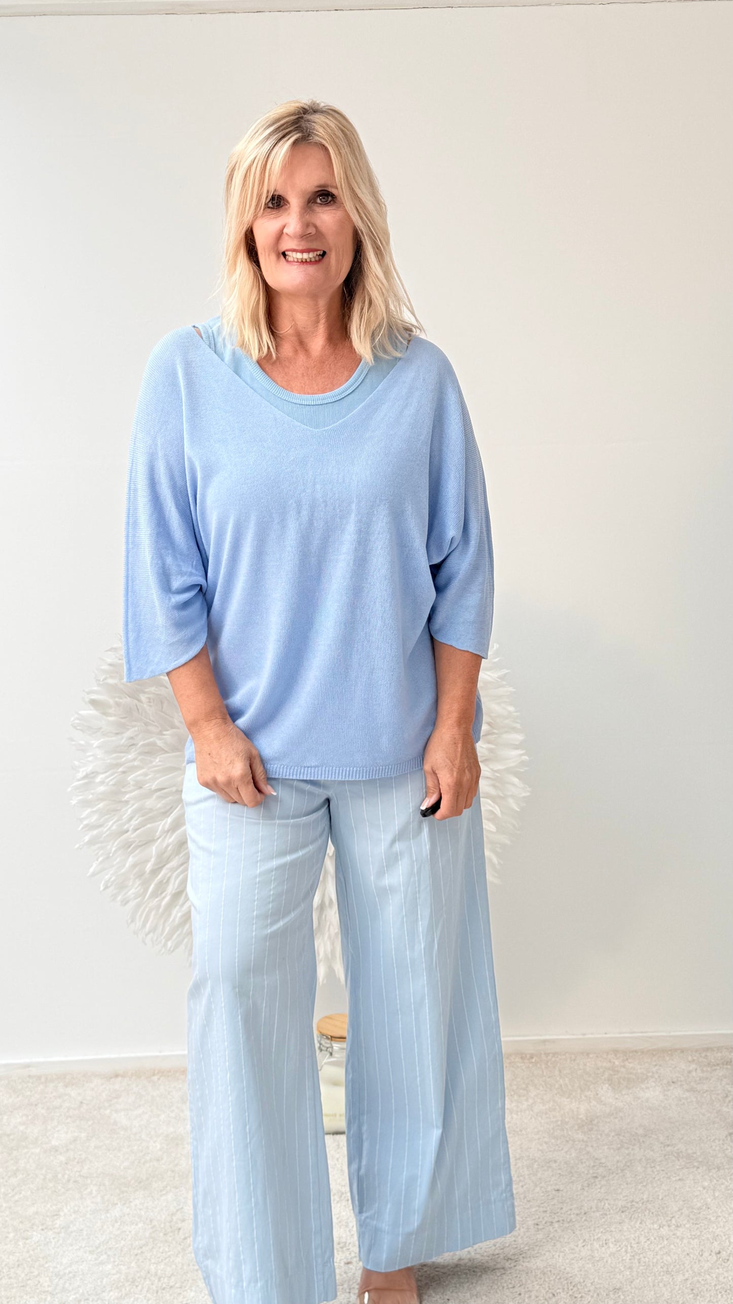 LEICHTER BASIC PULLI "HELL BLAU "