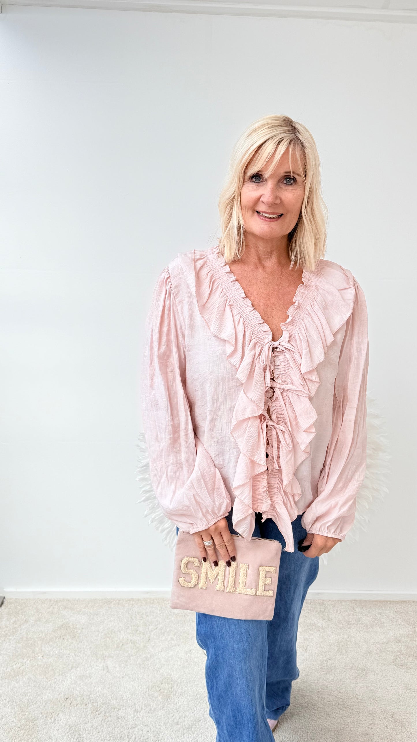 RÜSCHEN BLUSE "ROSA