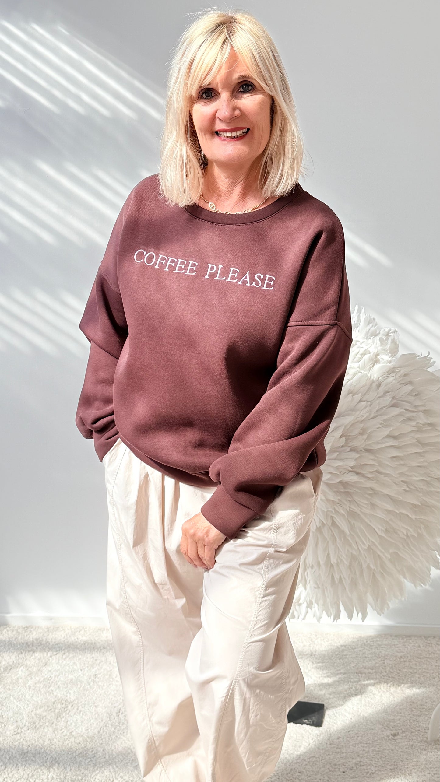 SWEATSHIRT"COFFEE BRAUN"