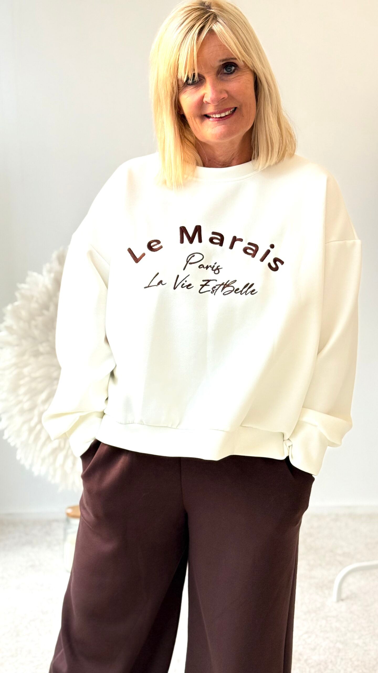SWEATSHIRT "LEMA "ECRU