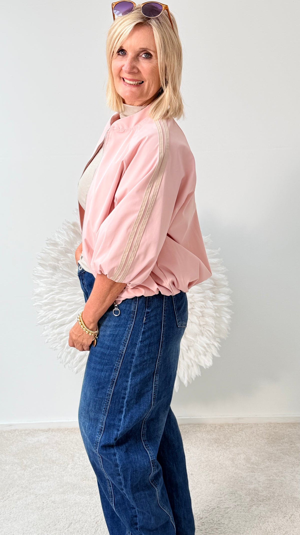 SPORTLICHE JACKE MIT 3/4 ARM " ROSA"