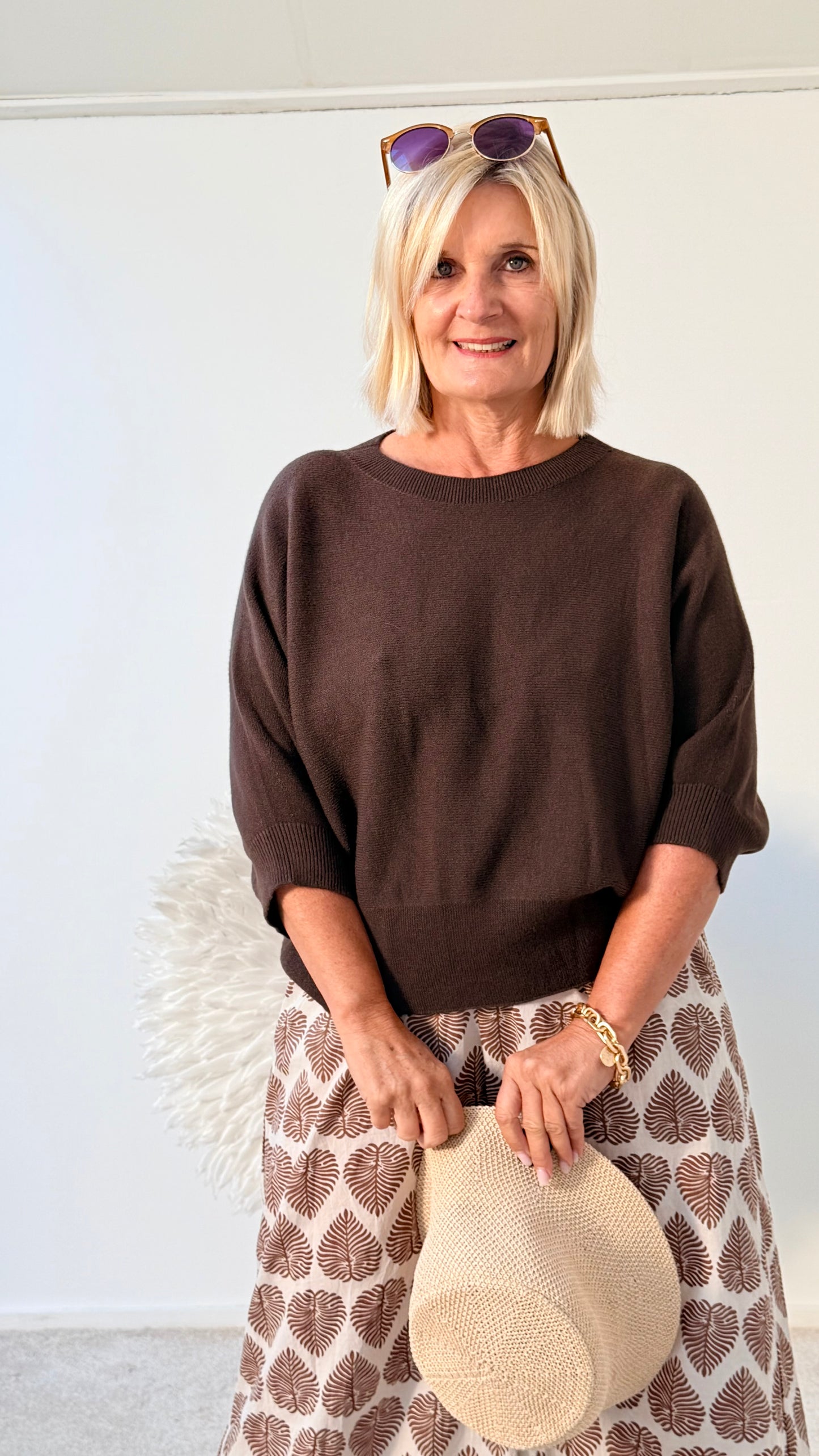 PULLI MIT ANGESETZTEM ARM "BRAUN