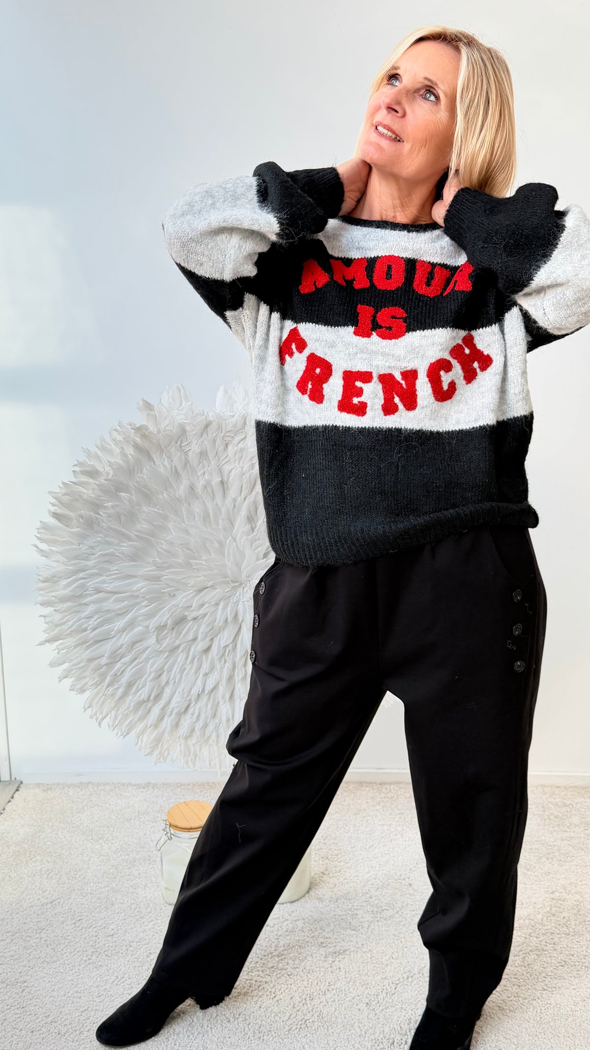 PULLI " AMOUR" SCHWARZ/GRAU