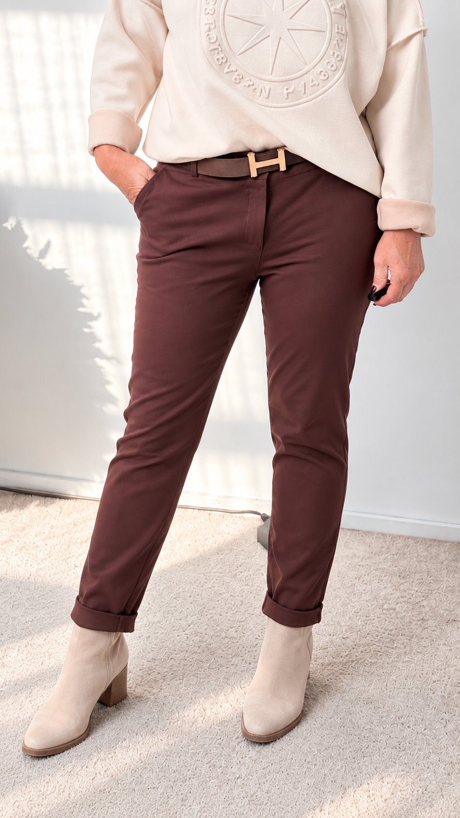 CHINO- HOSE "BRAUN"