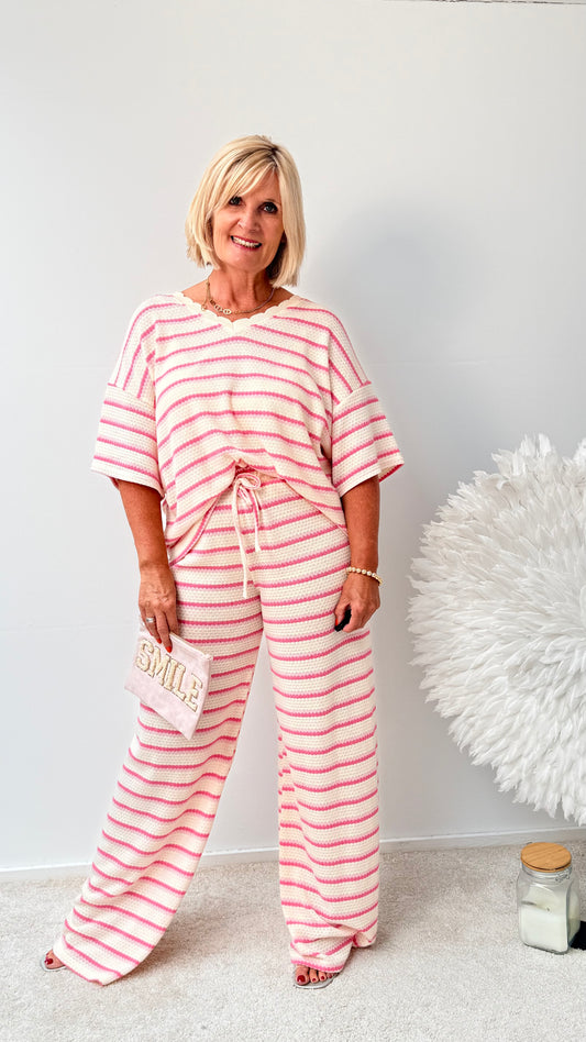 COZY 2 TEILER IM SOMMERSTRICK" Rosa"