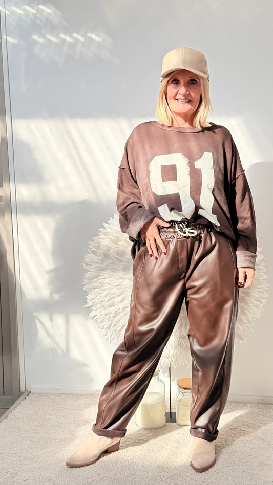 KUNSTLEDER HOSE IM JOGPANTS STYLE