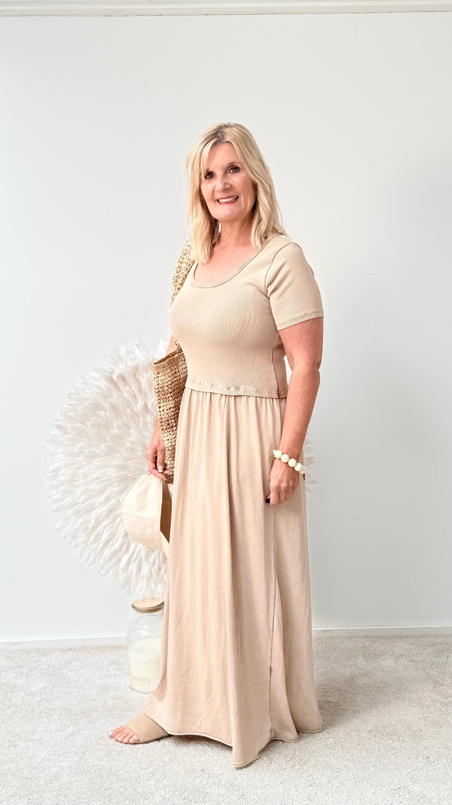 KLEID "SINA" BEIGE