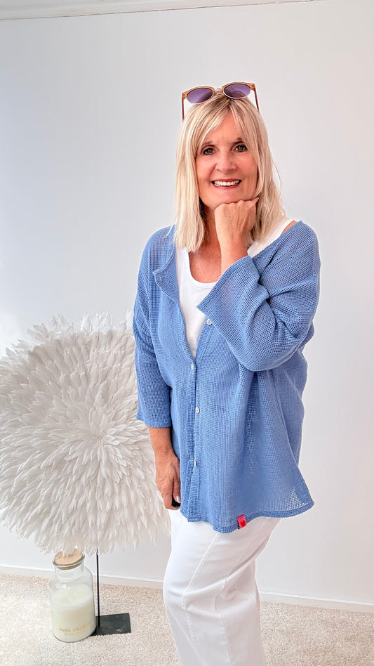 NETZ JACKE IN BLAU