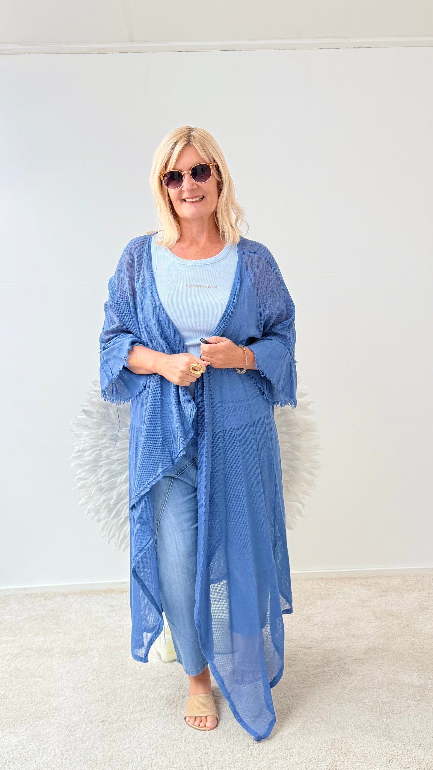 NETZ MANTEL "BLAU"