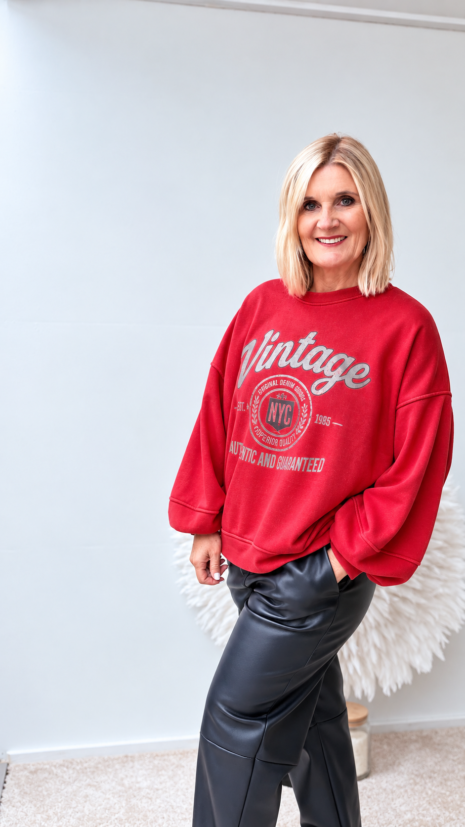SWEATSHIRT IN ROT "VINTAGE"