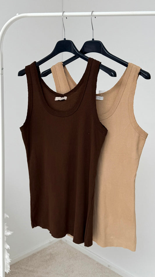 TANK TOP "BRAUN UND CAMEL"