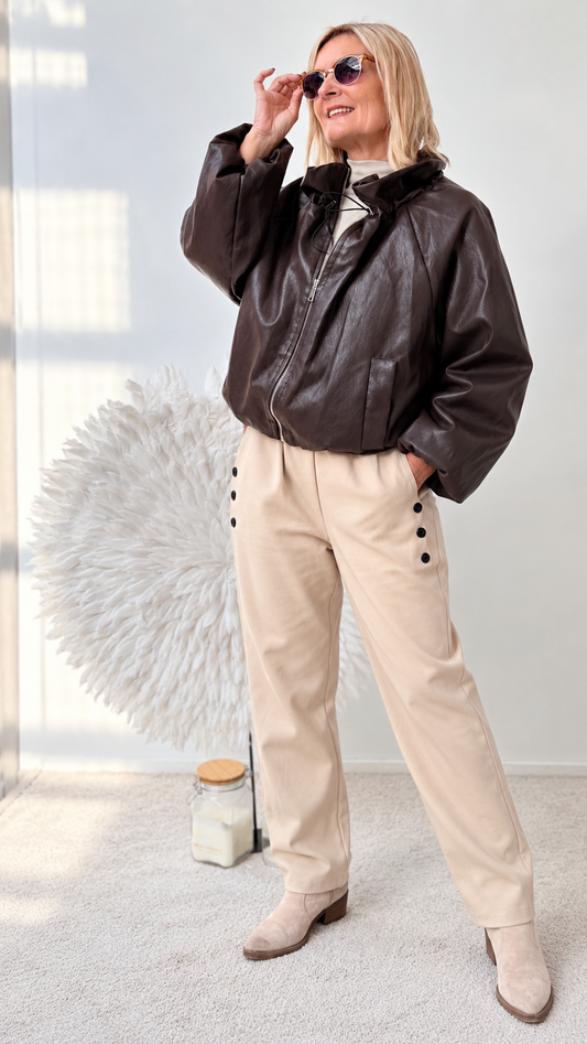 KUNSTLEDERJACKE "BRAUN"