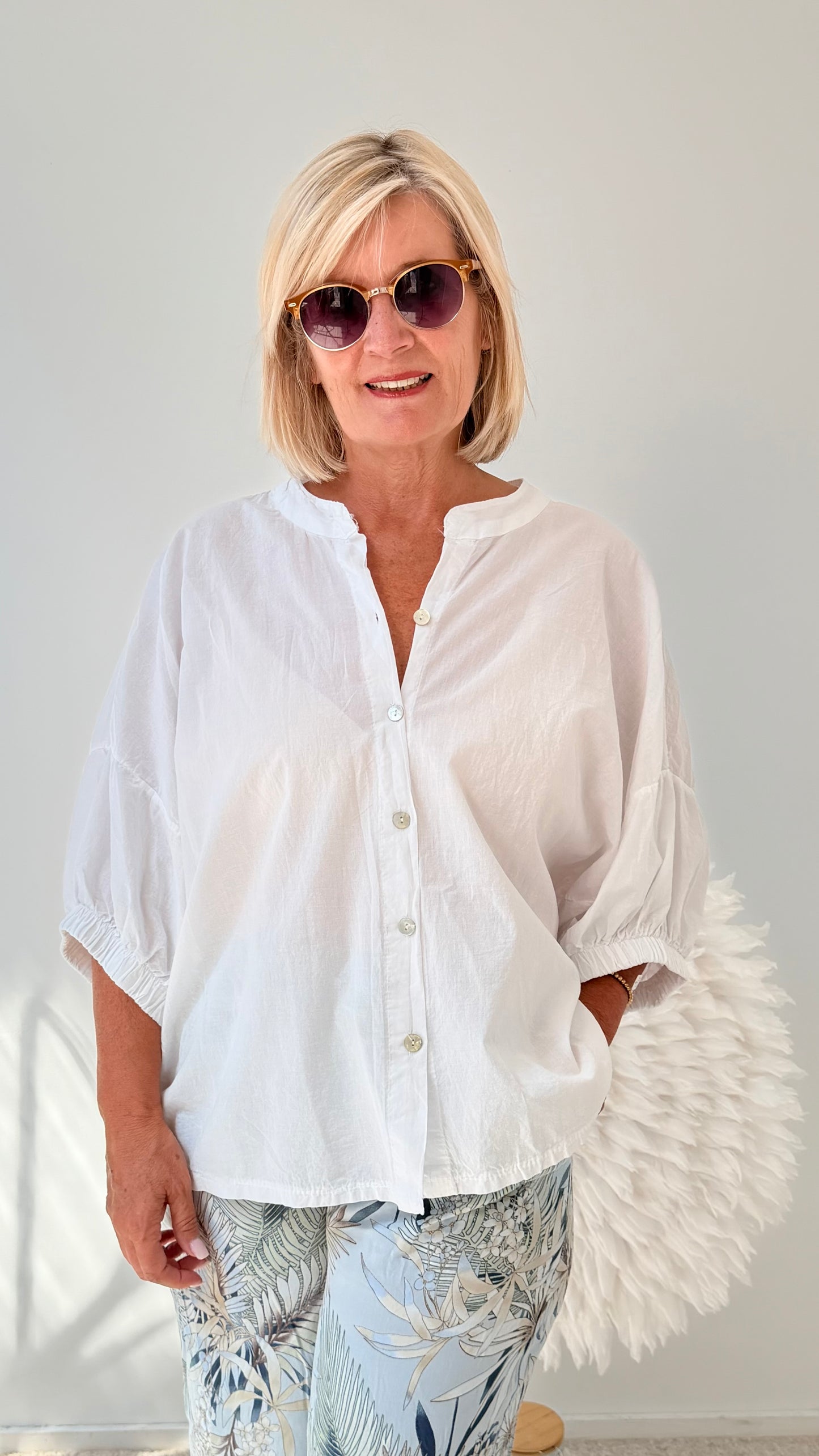 BLUSE BASIC "WEIß"