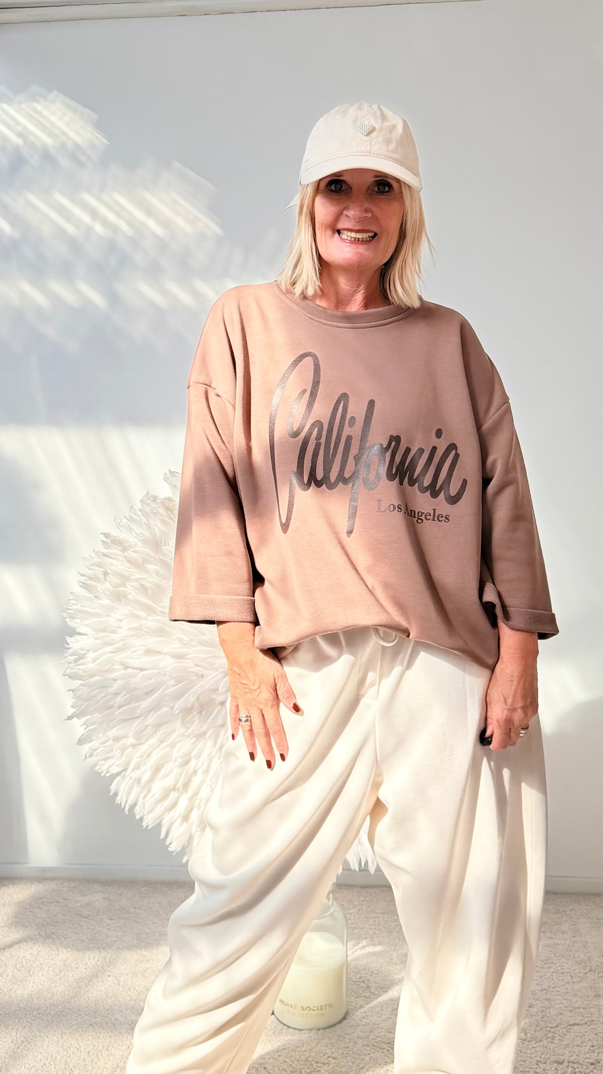 SWEATSHIRT CALIFORNIA " BEIGE“