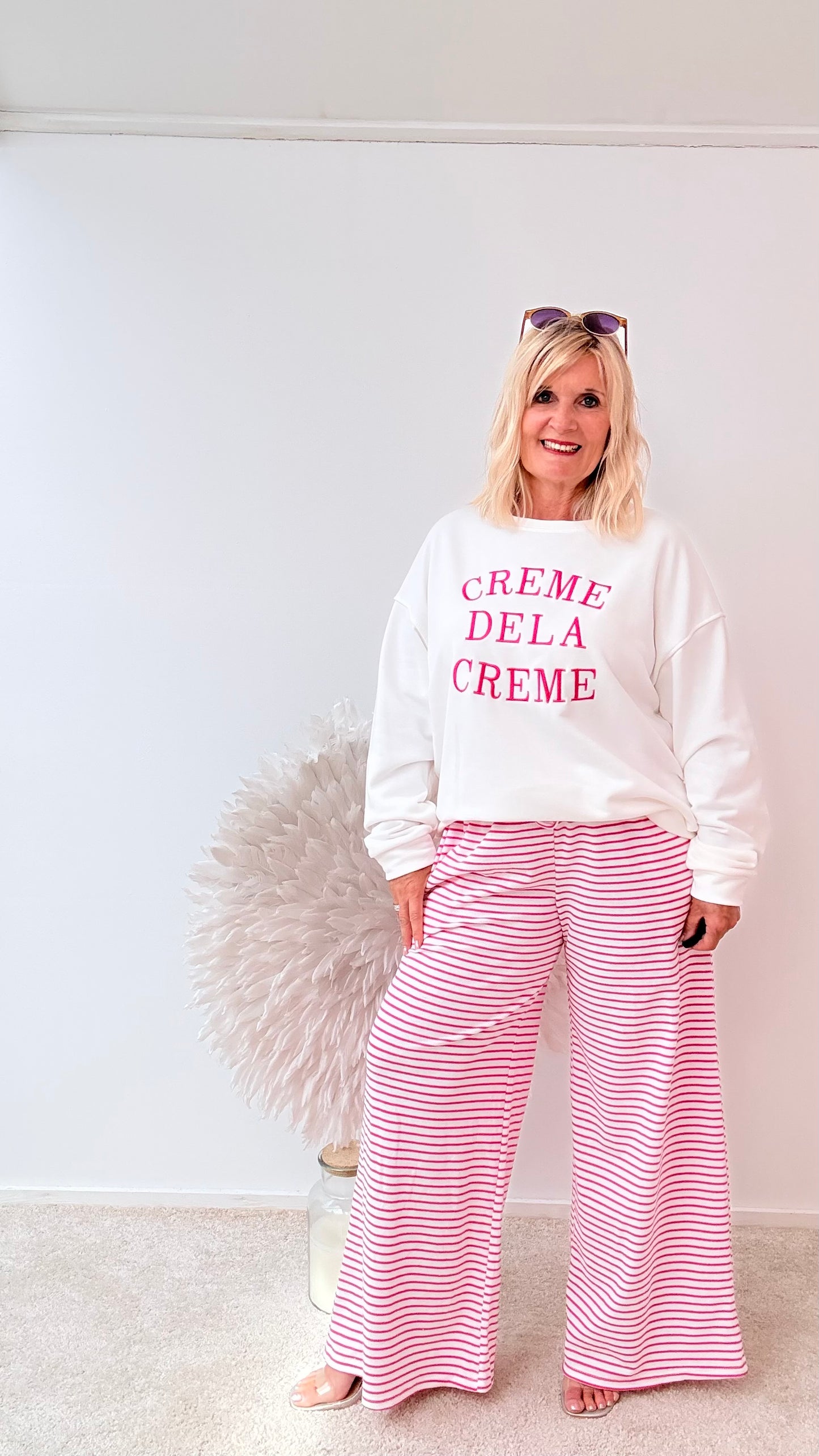 HOSE "GESTREIFT" PINK