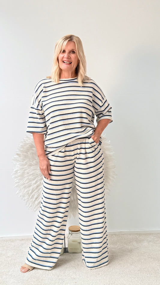 COZY 2 TEILER IM SOMMERSTRICK" BLAU"