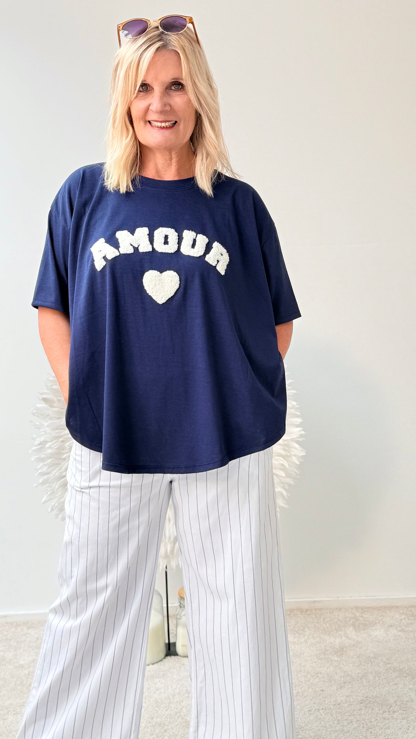 SHIRT "AMOURE "DUNKEL BLAU