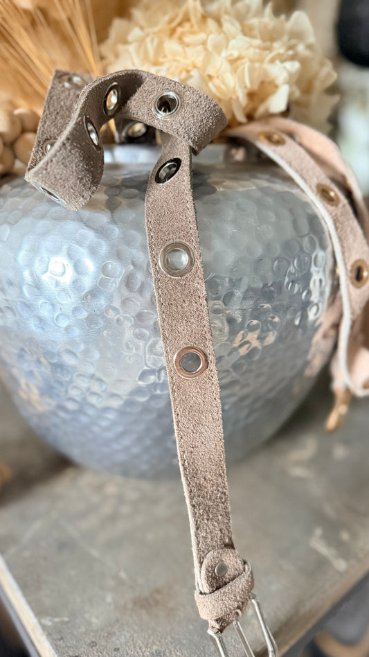 WILDLEDER GÜRTEL "TAUPE"