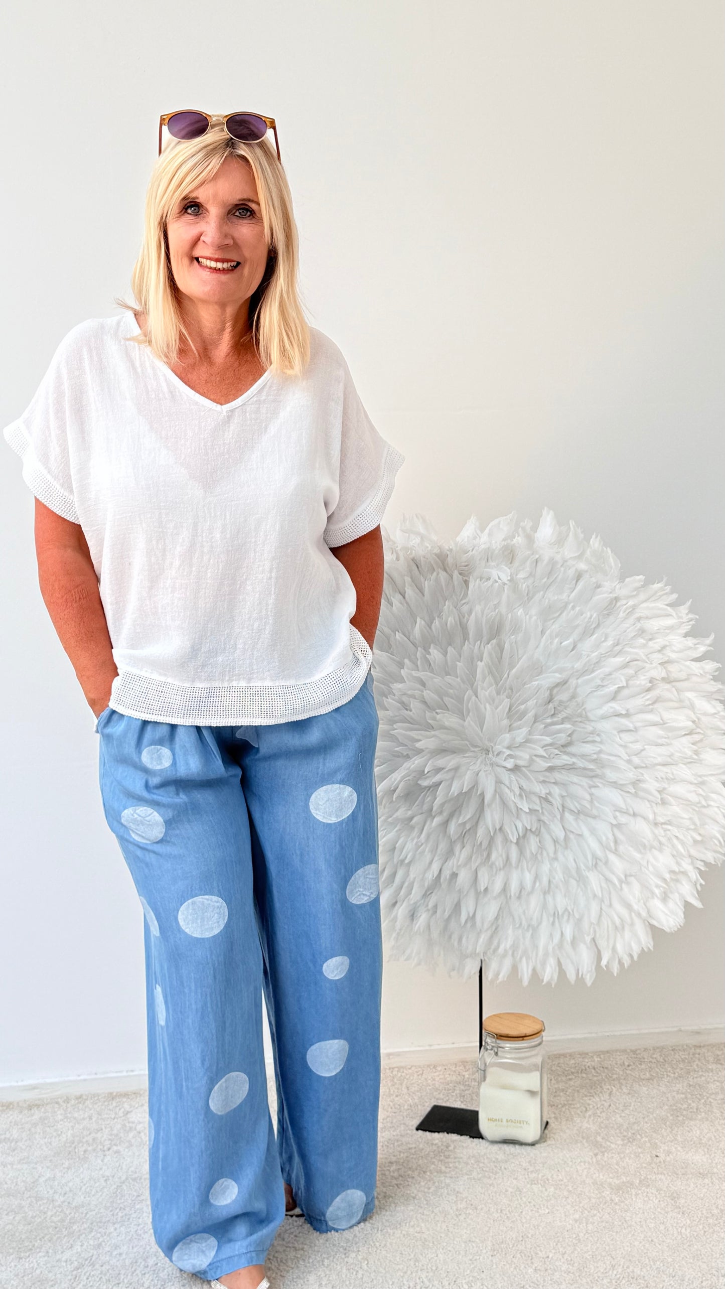 HOSE DENIM OPTIK " MIT PUNKTEN"