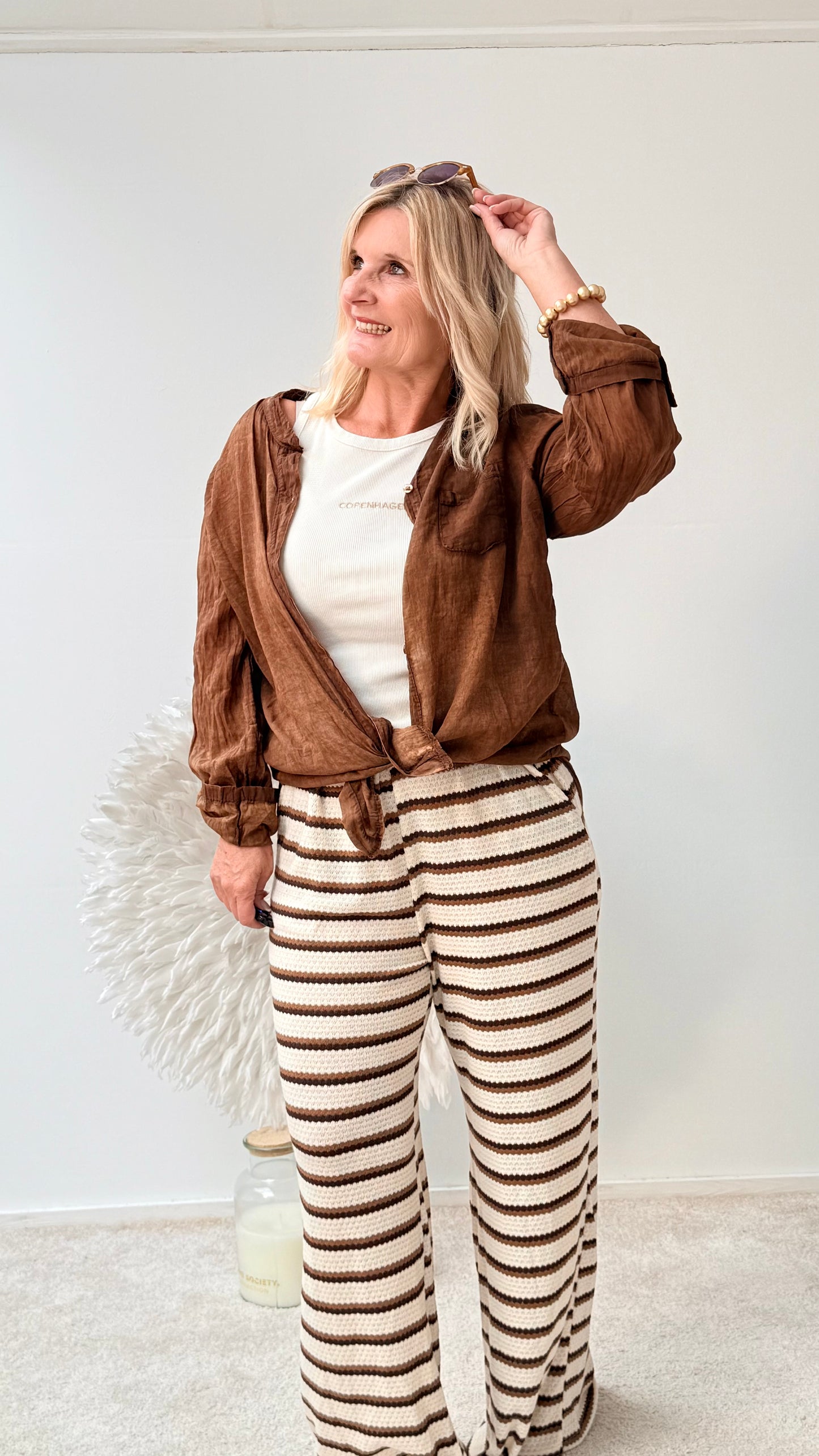 COZY STREIFEN HOSE "NATURTÖNE"