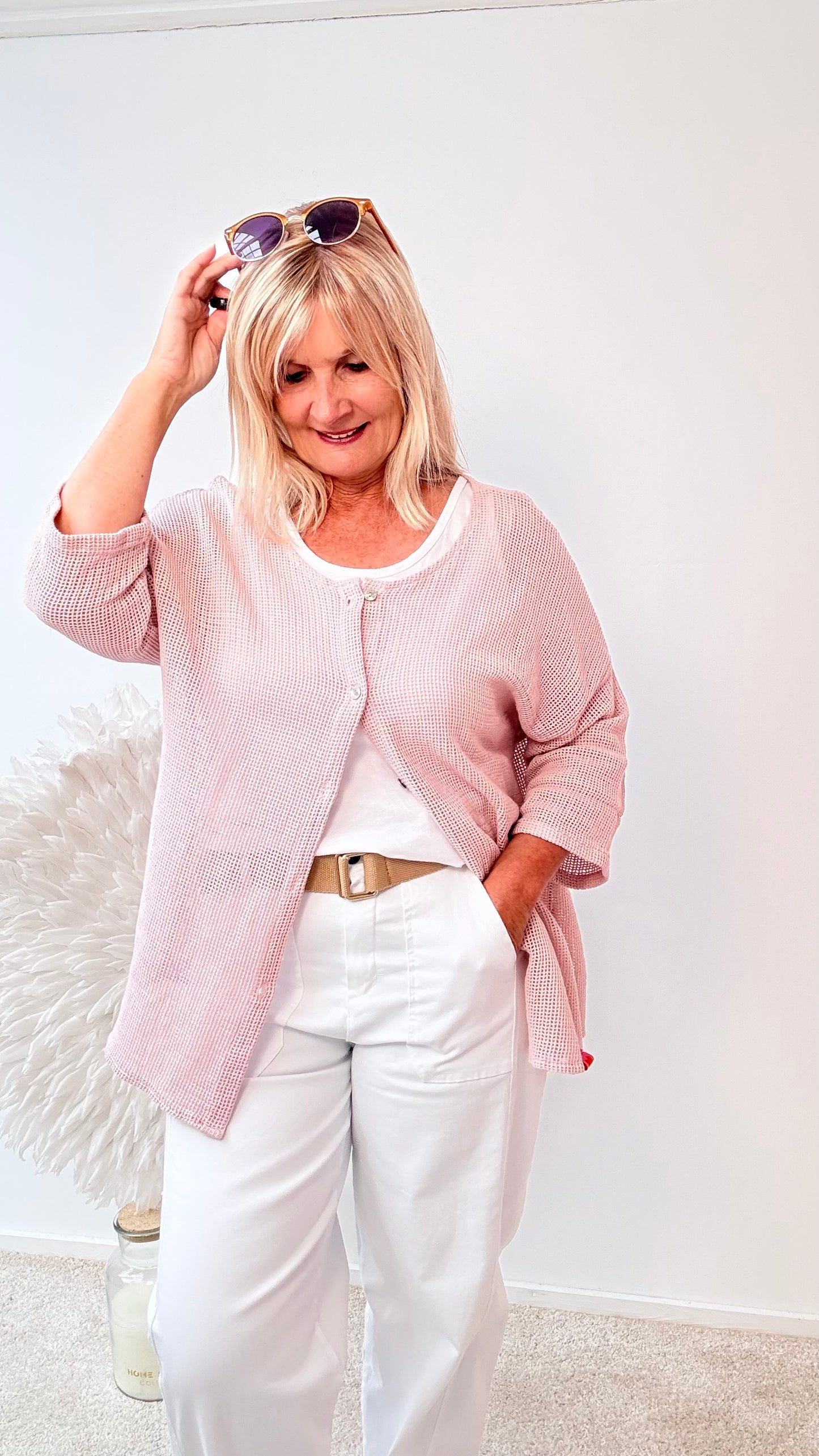 NETZ JACKE IN PUDER ROSA
