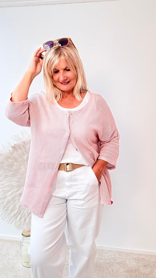 NETZ JACKE IN PUDER ROSA