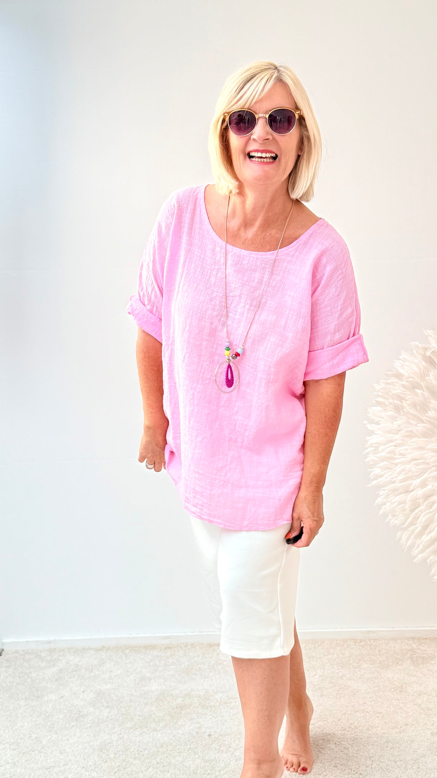 BLUSE MIT KETTE " ROSA“