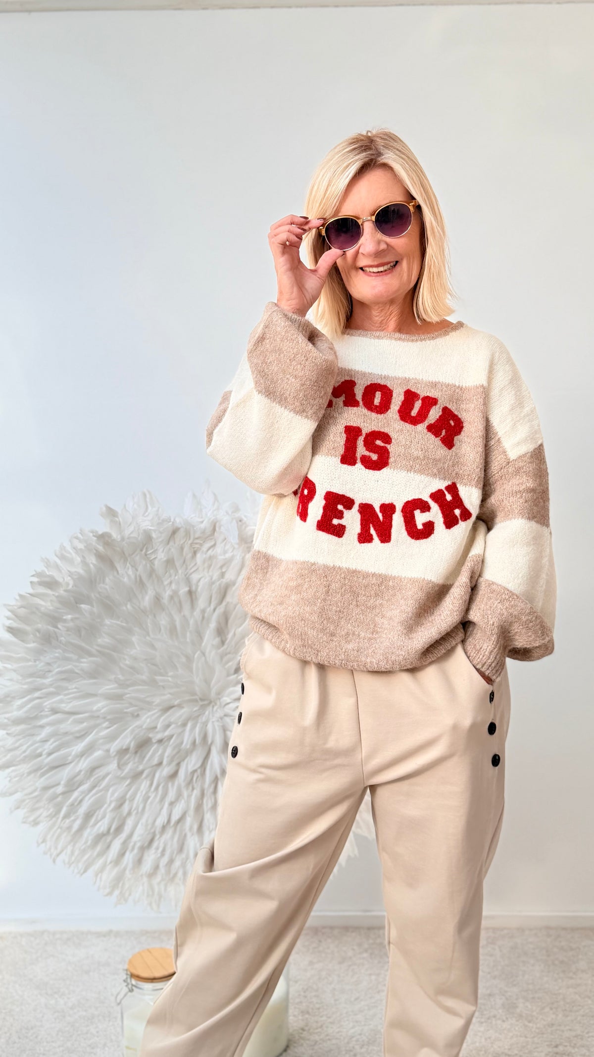 PULLI " AMOUR" BEIGE/ECRU