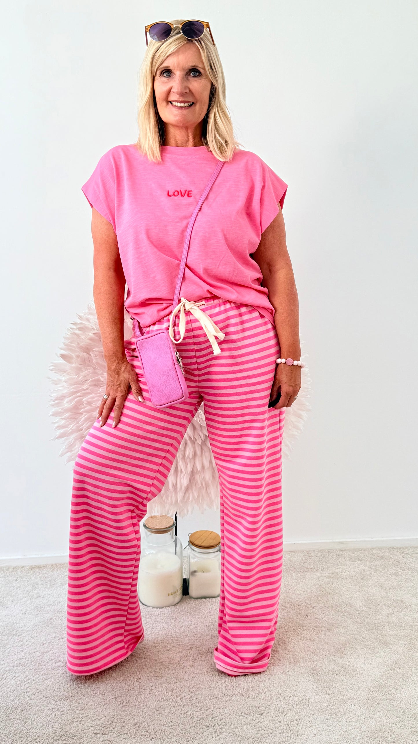 GESTREIFT HOSE "PINK/ROSA