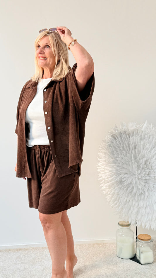 SPORTLICHE BLUSE " BRAUN"