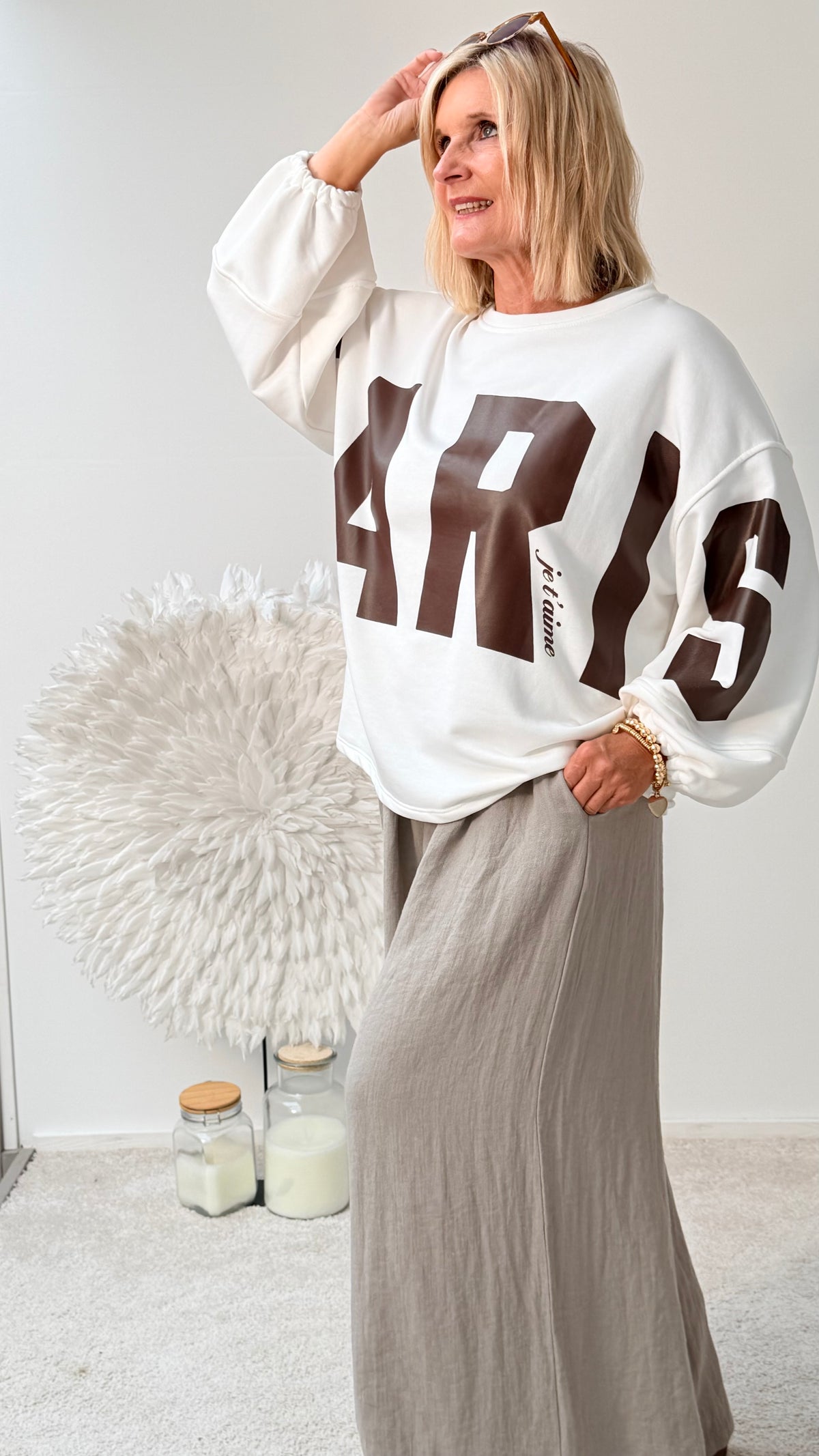 SWEATSHIRT "PARIS" ECRU