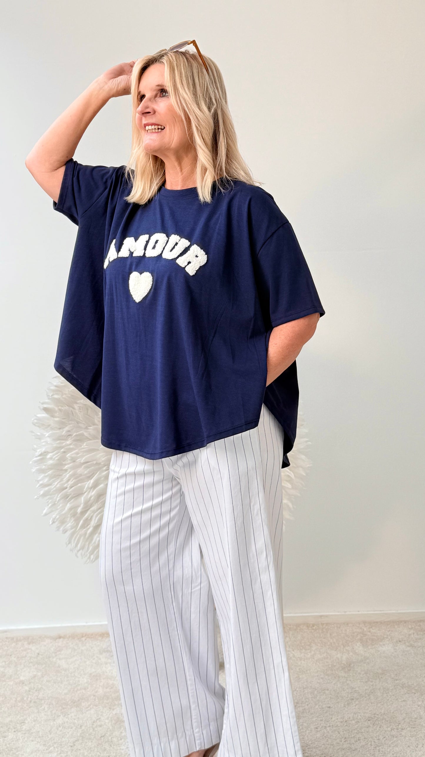 SHIRT "AMOURE "DUNKEL BLAU