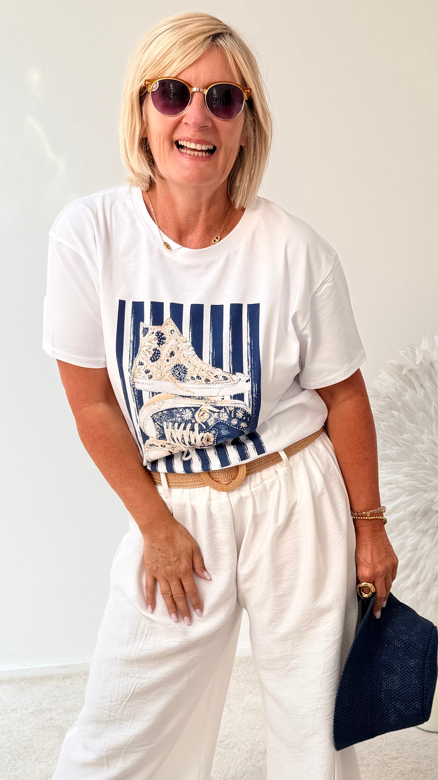 SHIRT " SHOES" BLAU"