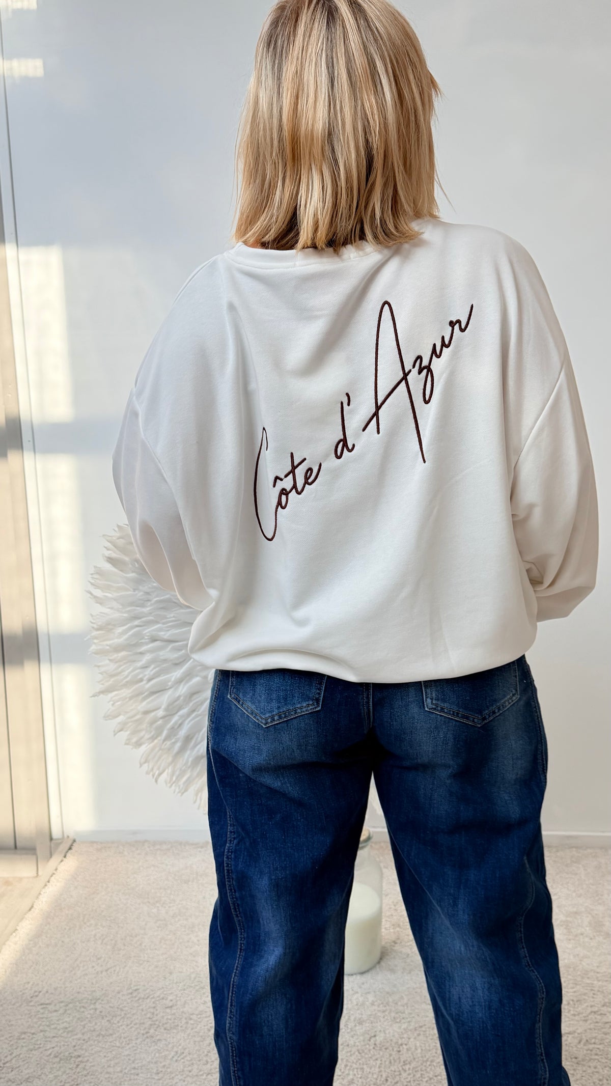 SWEATSHIRT "COTE DE AZUR" ECRU