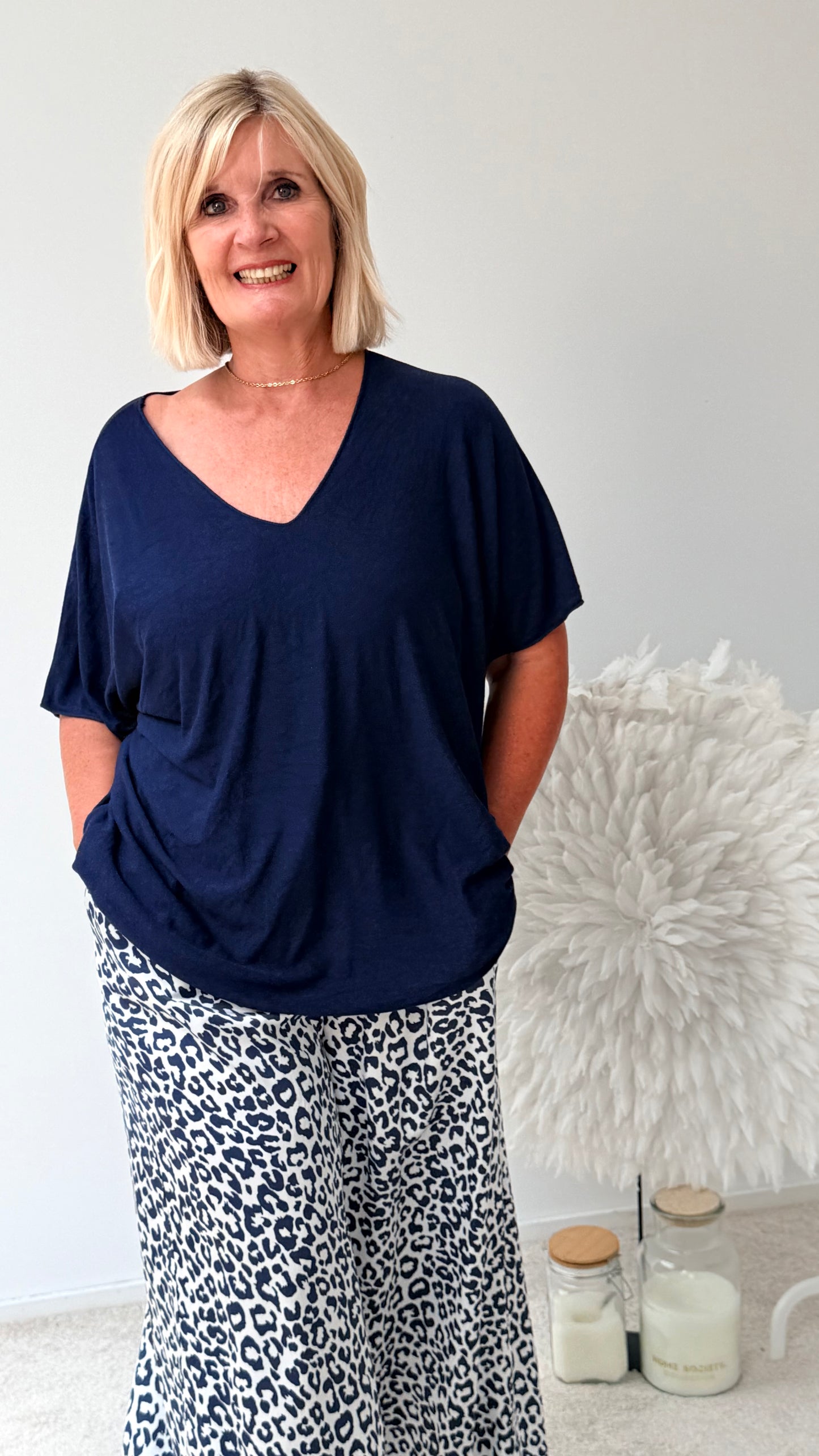 LEICHTER VISKOSE PULLI "BLAU"