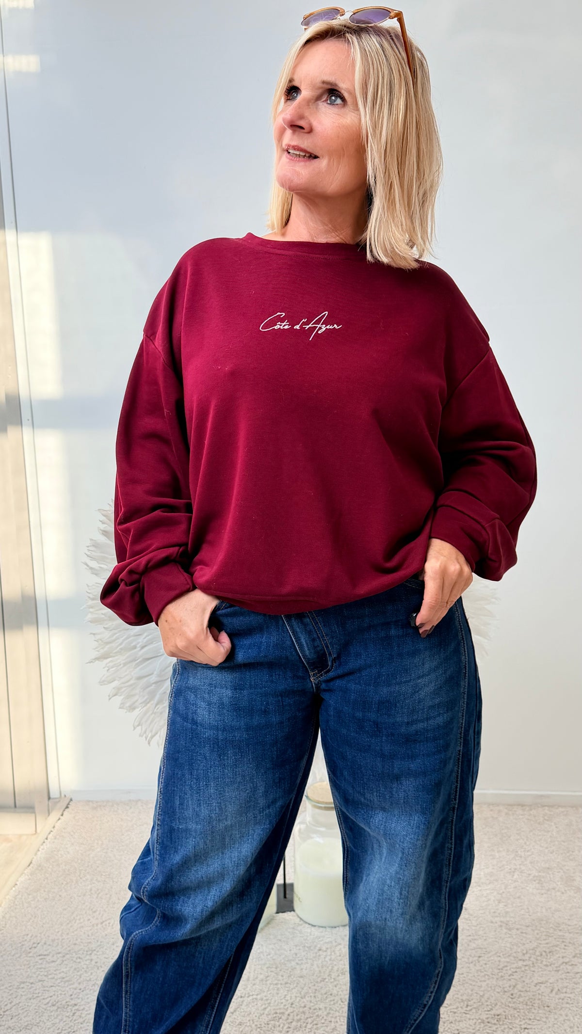 SWEATSHIRT "COTE DE AZUR" BORDAUXE