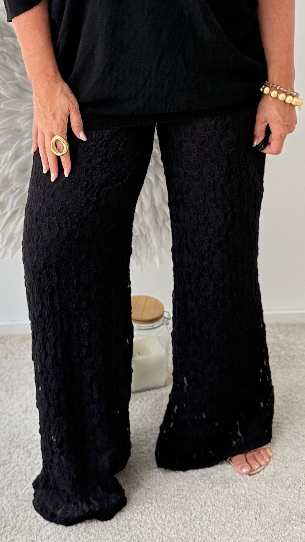 SPITZENHOSE "SCHWARZ"