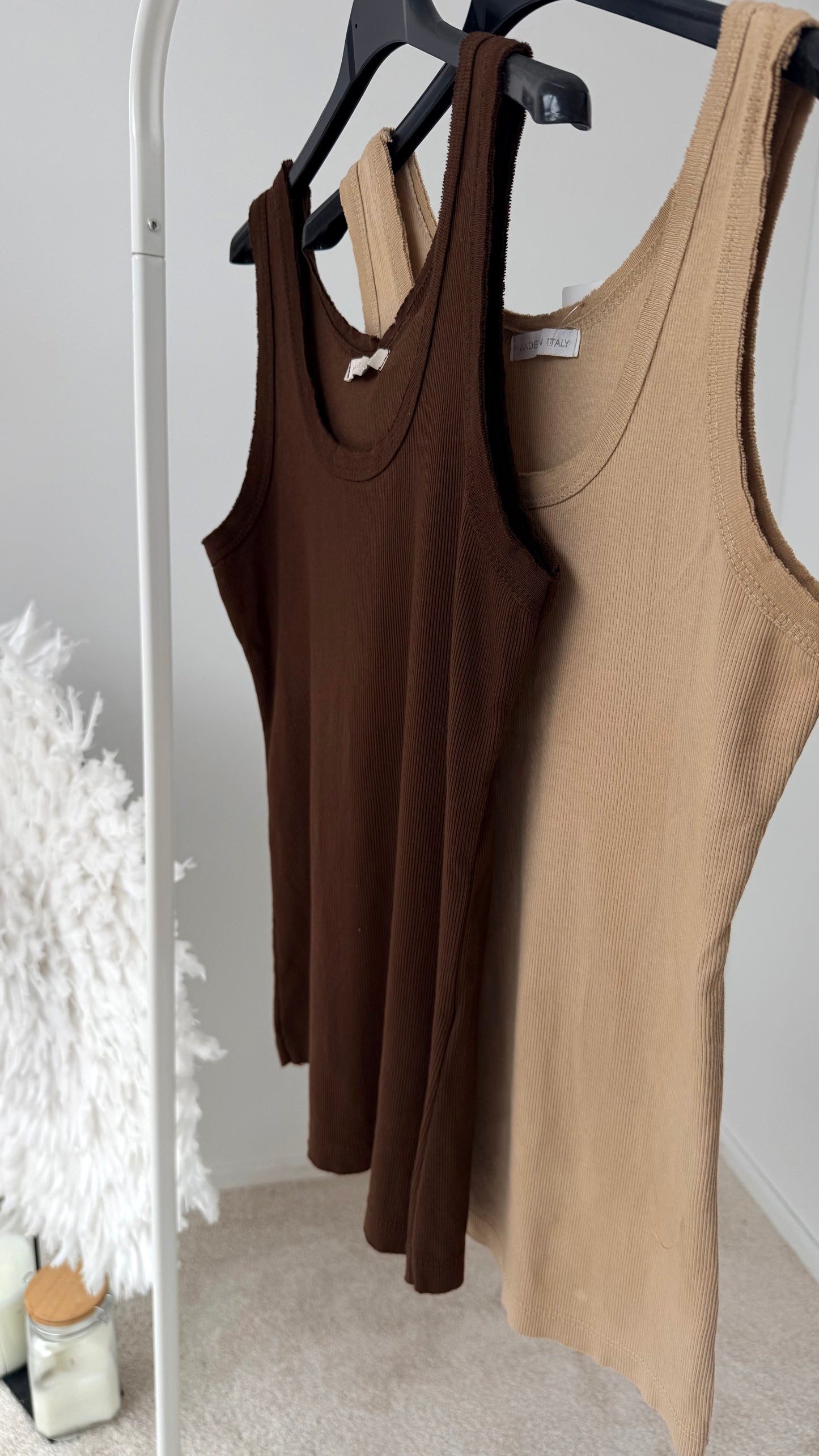 TANK TOP "BRAUN UND CAMEL"